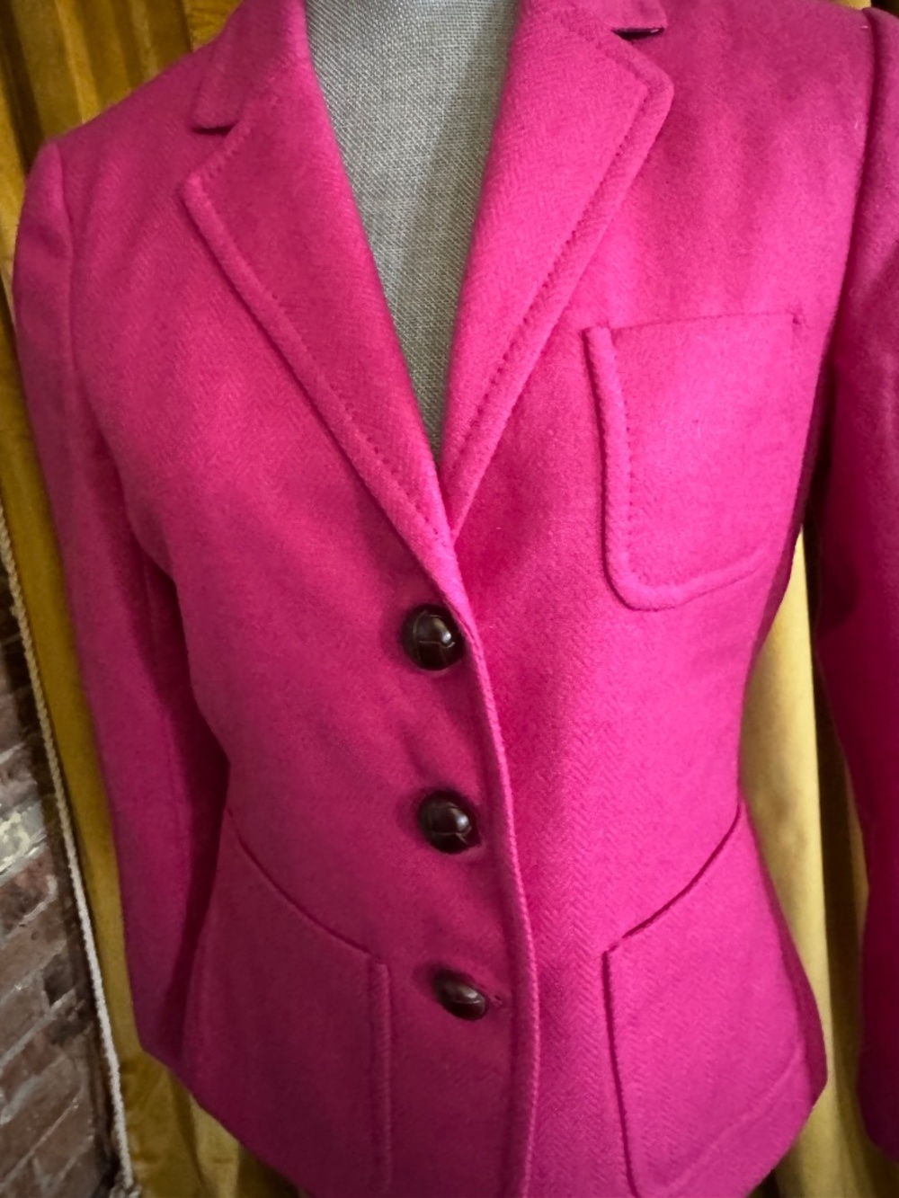 J CrewWool Jacket Hot Pink Size 8 vibrant fuchsia or "hot pink"